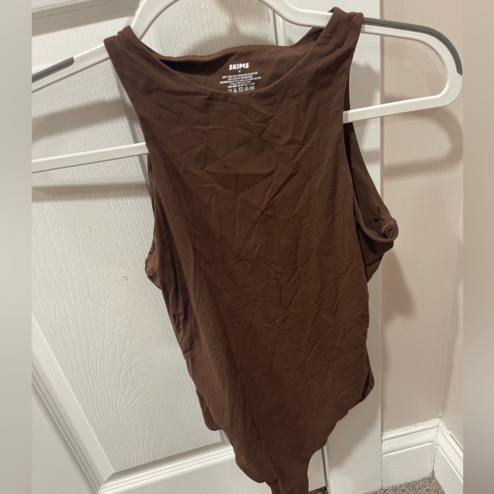 Skims Fits Everybody Brown High Neck Bodysuit
